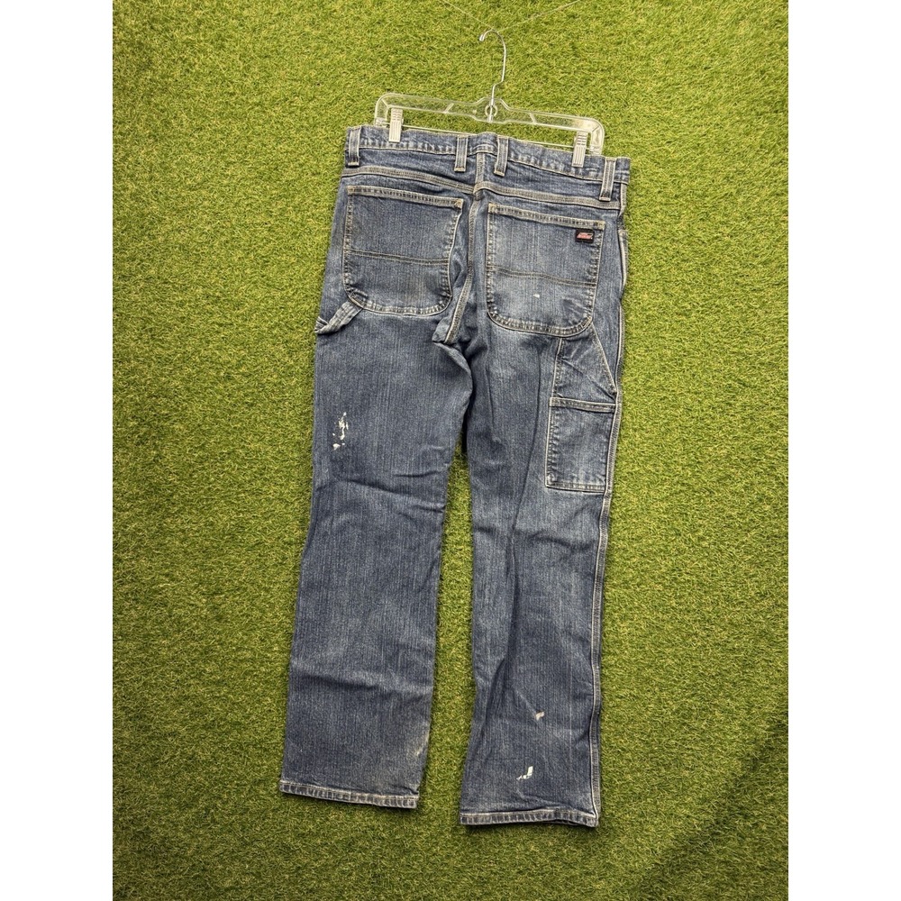 Dickies Carpenter Jeans Mens 32x32 Workwear Dark Wash Denim Outdoor Hammer Loop